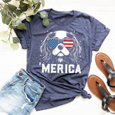 Dog 'Merica - Personalized T-Shirt, 4th Of July Dog Gift