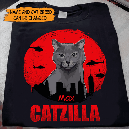 Spooky Catzilla Personalized Cat T-Shirt TS-HR181
