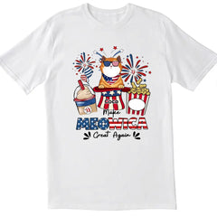 Make Meowica Great Again 4th of July - Personalized T-shirt, Independence Day Gift For Cat Lovers