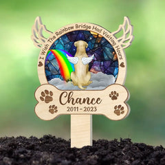 I Wish The Rainbow Bridge Had Visiting Hours - Personalized Plaque Stake, Memorial Gift for Dog Lover - PS67