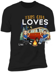 This Girl Loves Camping With Her Husband - Personalized T-shirt