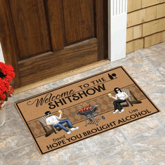 Welcome To The Shitshow - Personalized Doormat, Gift For Family, Husband & Wife Doormat