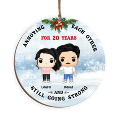 Annoying Each Other - Personalized Wooden Ornament, Christmas Gift For Married Couples