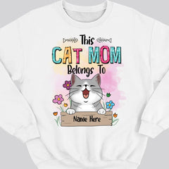 This Cat Mom Belongs To Chubby Laughing Cats - Personalized Cat T-shirt