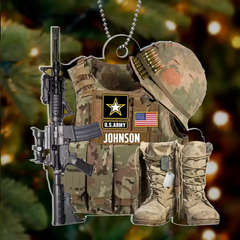 Custom Personalized Military Uniform Acrylic Ornament - Gift Idea For Veterans/ Military Gift