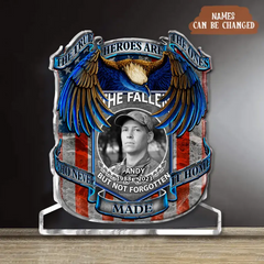 Custom Personalized Memorial Veteran Acrylic Plaque - Upload Photo -  Memorial Gift Idea For Veteran - The Fallen But Not Forgotten