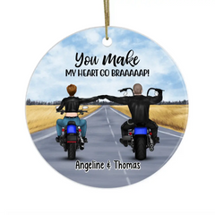 Personalized Ornament, Riding Side By Side Couple, Gifts For Motorcycle Lovers