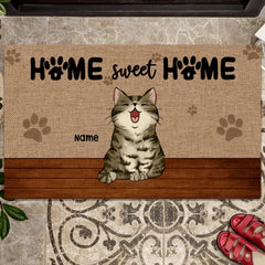 Personalized Cat Breed Doormat, Gifts For Cat Lovers, Home Sweet Home Chubby Cats Doormat