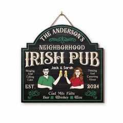 Neighborhood Irish Pub Singing And Telling Tales - Personalized Wooden Sign - DS764