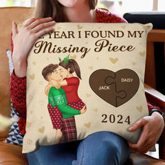 The Year I Found My Missing Piece Kissing Couples - Personalized Pillow