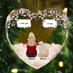 Memorial I Miss You I Know - Personalized Heart Shaped Glass Ornament