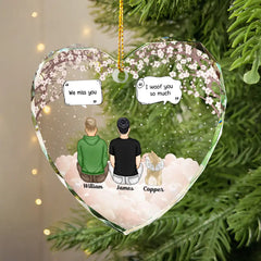 Memorial I Miss You I Know - Personalized Heart Shaped Glass Ornament