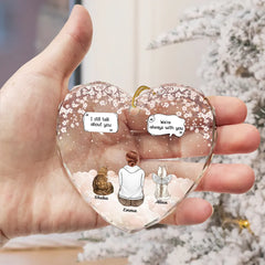 Memorial I Miss You I Know - Personalized Heart Shaped Glass Ornament