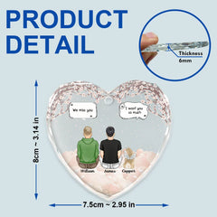 Memorial I Miss You I Know - Personalized Heart Shaped Glass Ornament
