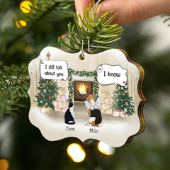 They Still Talk About You Memorial - Personalized Medallion Wooden Ornament