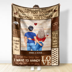 Couple I Wish I Could Found You Sooner - Gift For Couples - Personalized Custom Fleece Blanket