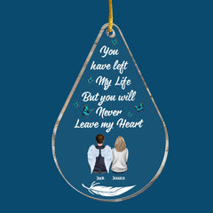 Memories Too Beautiful To Forget - Personalized Teardrop Shaped Acrylic Ornament