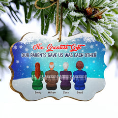 The Love Between Brothers & Sisters Is One Of Life's Greatest Blessings - Christmas Memorial Gift For Family, Siblings & BFF Besties - Personalized Wooden Ornament