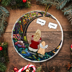 Christmas I Miss You - Memorial Gift For Pet Lovers, Dog Mom, Dog Dad, Cat Mom, Cat Dad - Personalized Circle Glass Ornament