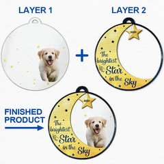 Custom Photo Memorial The Brightest Star - Personalized 2-Layered Mix Ornament