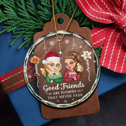 Birth Month Flower It Takes A Long Time To Grow An Old Friend - Personalized Circle Glass Ornament