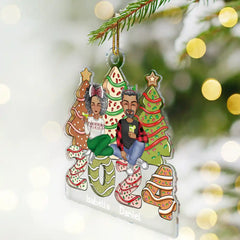 Family 2024 Cake, Cookie Trees Christmas Gift For Parent, Kid, Baby - Personalized Cutout Acrylic Ornament