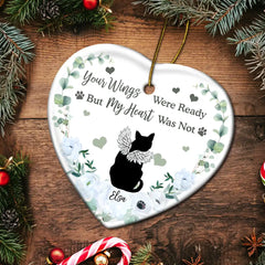 Memorial Not All Angels Have Wings Some Have Whiskers - Personalized Heart Ceramic Ornament