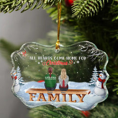 Family Where Begins And Love Never Ends Memorial - Personalized Medallion Glass Ornament