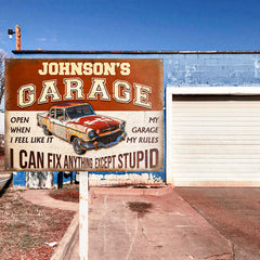 Garage Sign - Auto Mechanic Garage I Can Fix Anything Customized Classic Metal Signs