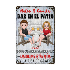 Personalized Couple Spanish Patio Metal Sign JR153 85O36