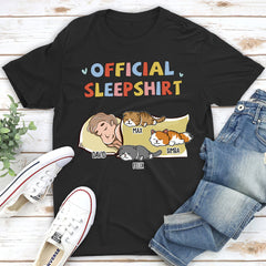 Sleeping Cat Sleepshirt - Personalized Custom Unisex T-shirt