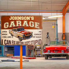 Garage Sign - Auto Mechanic Garage I Can Fix Anything Customized Classic Metal Signs