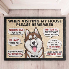 Remember When Visiting Our House - Personalized Decorative Mat, Doormat