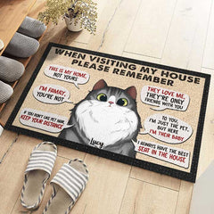 Remember When Visiting Our House - Personalized Decorative Mat, Doormat