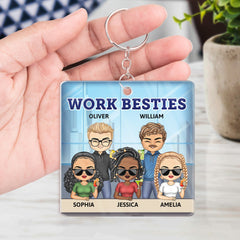 You Are The Reason I Don't Punch People At Work - Funny, Anniversary, Birthday Gifts For Colleagues, Coworker, Besties - Personalized Custom Acrylic Keychain