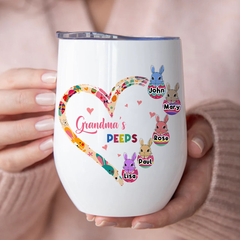 Family - Grandma's Peeps Easter Gifts - Personalized Wine Tumbler