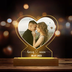 Custom Photo Anniversary Gift For Boyfriend And Girlfriend Acrylic Plaque LED Night Light DA199 890177