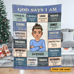 God Says I Am Pink - Personalized Blanket - Meaningful Gifts for Christmas